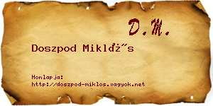 Doszpod Miklós névjegykártya