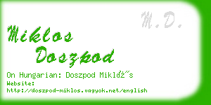 miklos doszpod business card